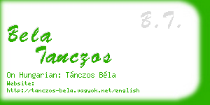 bela tanczos business card