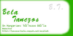 bela tanczos business card